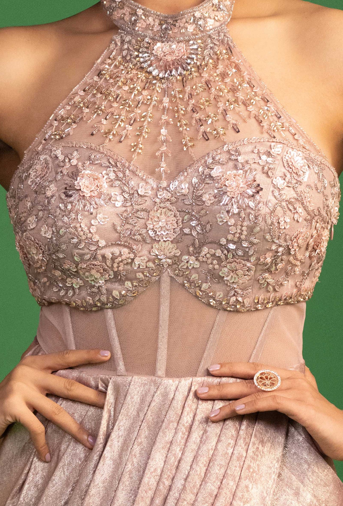 Sabrina Lilac Corset Style Fishtail Gown