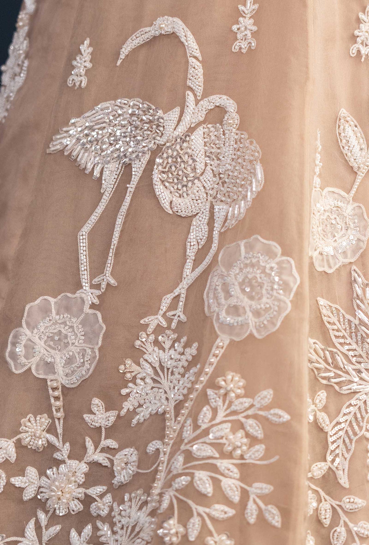 Athena Plunging V-Neck Modal Silk Blouse with Embroidered Jacket Lehenga Set