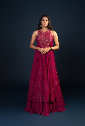 Aria Rani Pink Jacket Lehenga Set