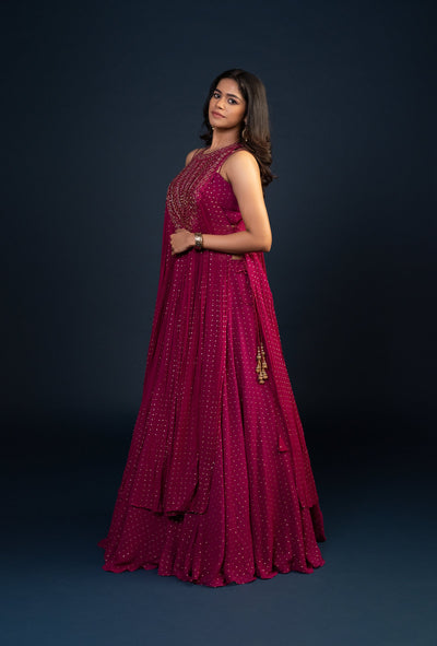 Aria Rani Pink Jacket Lehenga Set