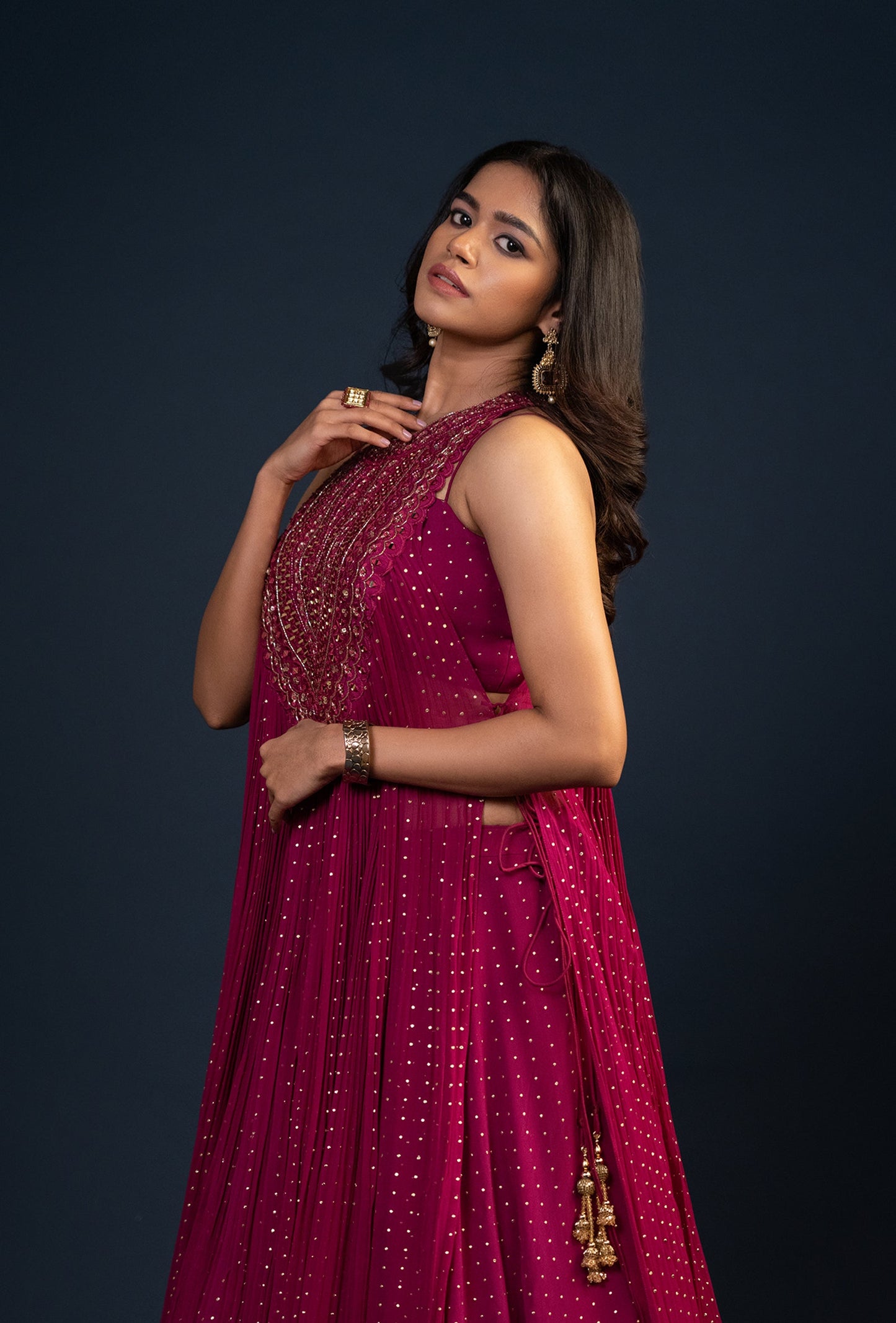 Aria Rani Pink Jacket Lehenga Set