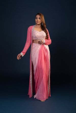 Pink Jacket & Skirt Co-ord Set