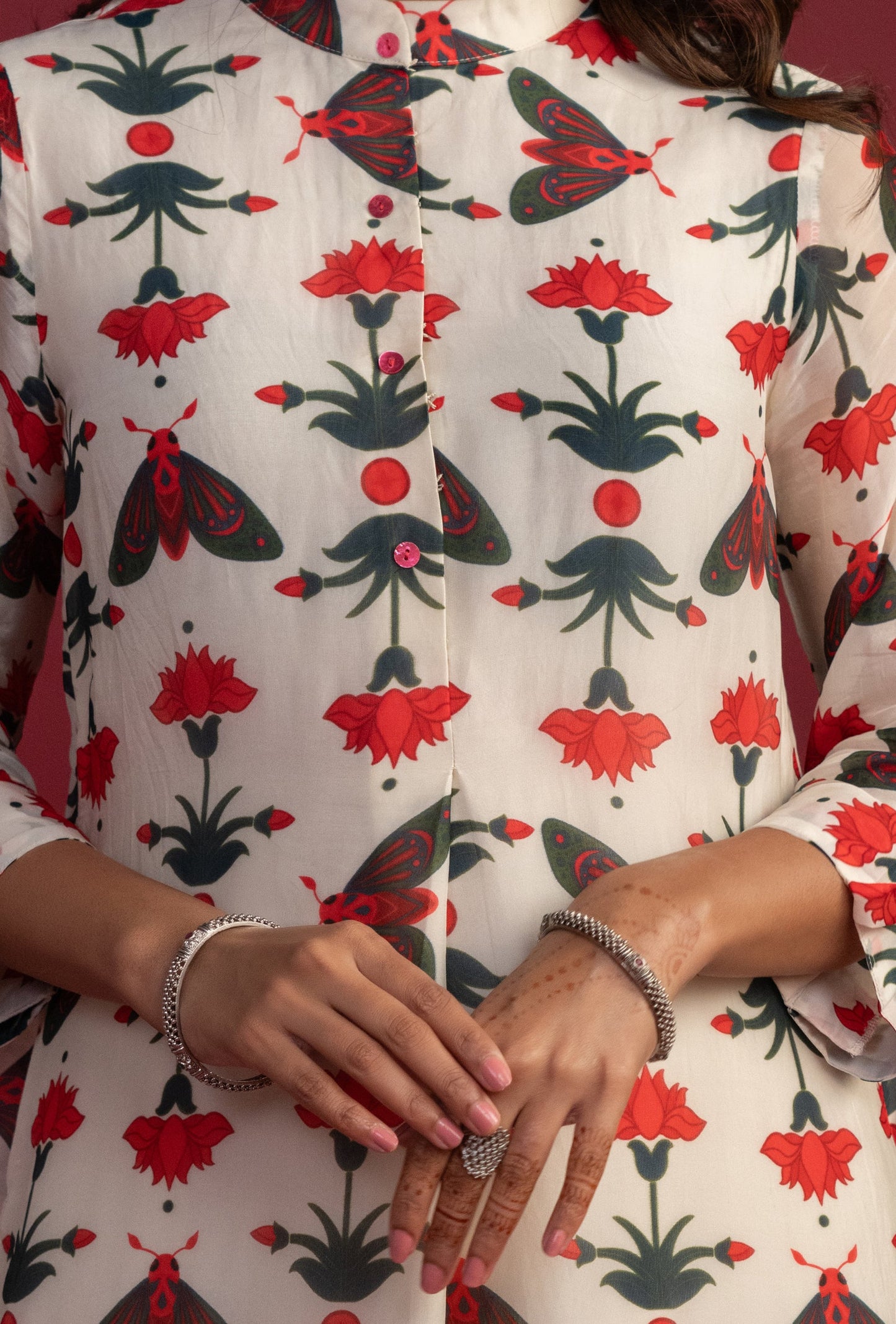 Off-White Bug Print Kurta Set